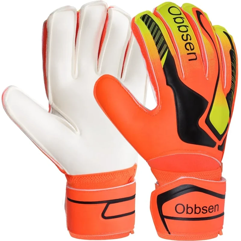 JOYJ Torwarthandschuhe mit Fingersave, Junior Unisex Fußball Torwarthandschuhe Super-Grip mit Dicker Latex, Extreme Starke Kontrolle für Kinder, Erwachsene und Jugendliche