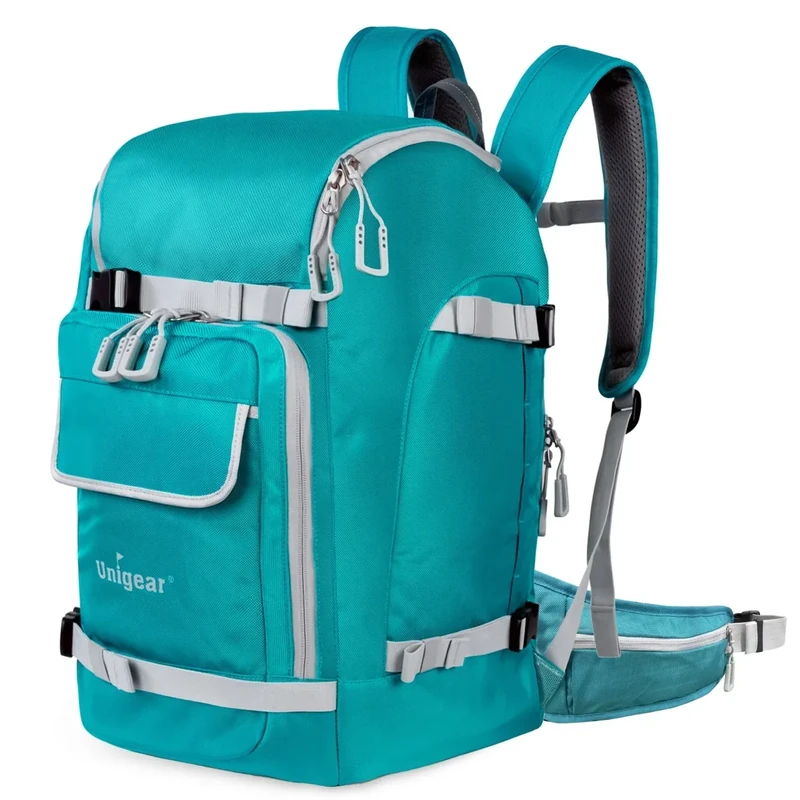 Unigear Skischuhtasche mit Helmfach und Rucksackgurten, Skirucksack Skischuhrucksack mit Helmtasche, Skitasche Skisack für Skistiefel, Schlittschuhe, Snowboard, Inline-Skates