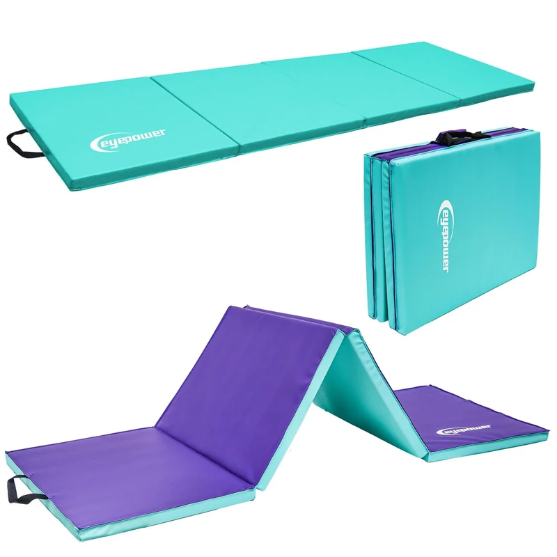 eyepower 180x60 Klappbare Turnmatte für Zuhause - Gymnastikmatte Dicke 3cm - Weichbodenmatte Klappbar - Turnmatte Kinder Outdoor Sport Matratze Sportmatte Faltbar Fitness Matte Pilates Yogamatte