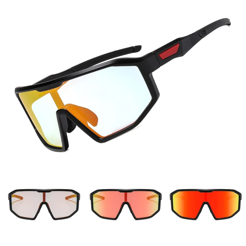 Suertree Selbsttönend Fahrradbrille Photochromatische Herren Damen Sportsonnenbrille Transprante Gläser Klar Radsport Radfahren MTB Laufen Baseball Angeln Rennen Golf Bergsteigen Wandern