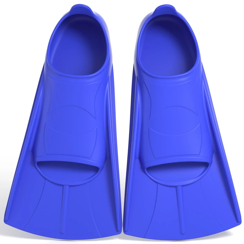 Silikon Schwimmflossen, Weiche und Bequeme Passform flossen Kinder Erwachsene, Kurze Trainingsflossen für Schwimmen, Unisex Flossen für Kinder Erwachsene, Kurzflossen (Dunkelblau, M(36-38))