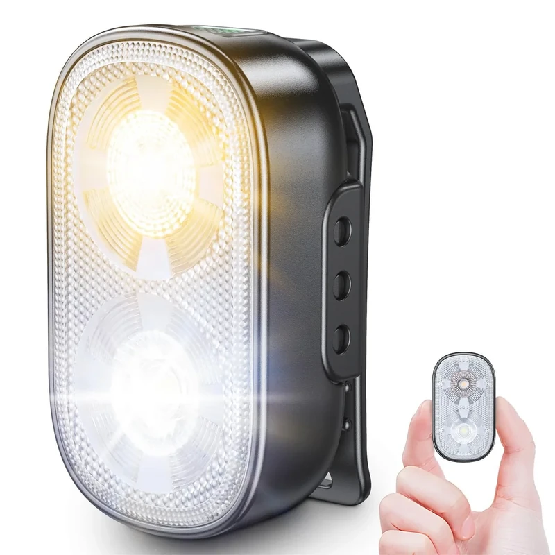 Glangeh 500LM Clip-Mini Taschenlampe EDC Led Aufladbar mit Spot & Flood, 10 Modi Freihändige Stroboskope & Sicherheitslichter Lauflicht mit IP65 Wasserdicht für Läufer/Arbeit/Notfall/Wandern/Boote - Image 1