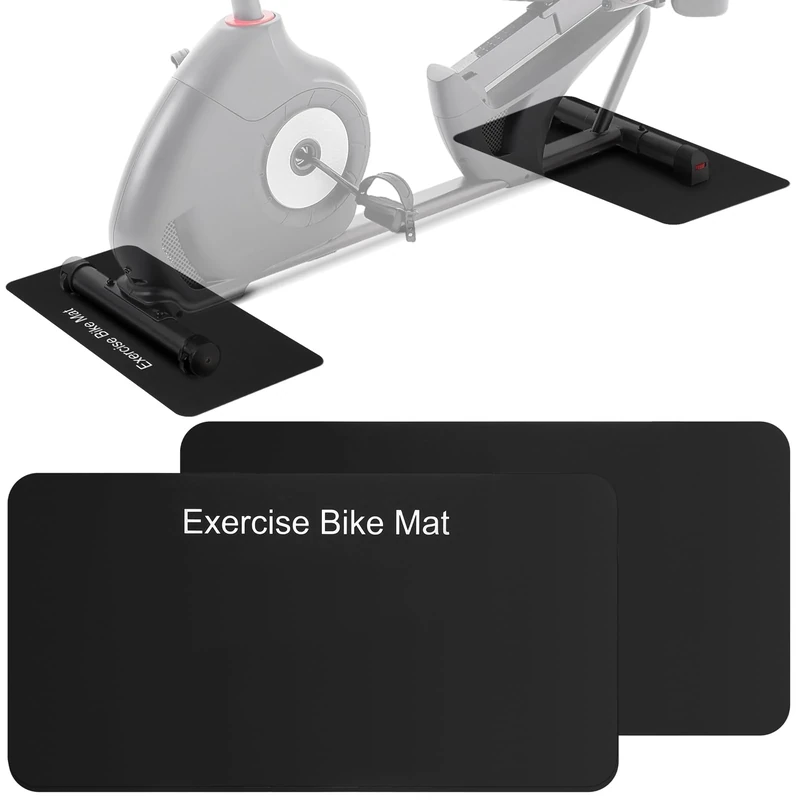 TOBWOLF 2PCS rutschfeste Bodenschutzmatte, Kompatibel Mit Peloton-Fahrrad, Jede 63,5 x 30 cm Laufband Matt Schalldämmend, Bodenschutzmatte Laufband für Fitnessgeräte, Indoor Heimtrainer, Fahrrad