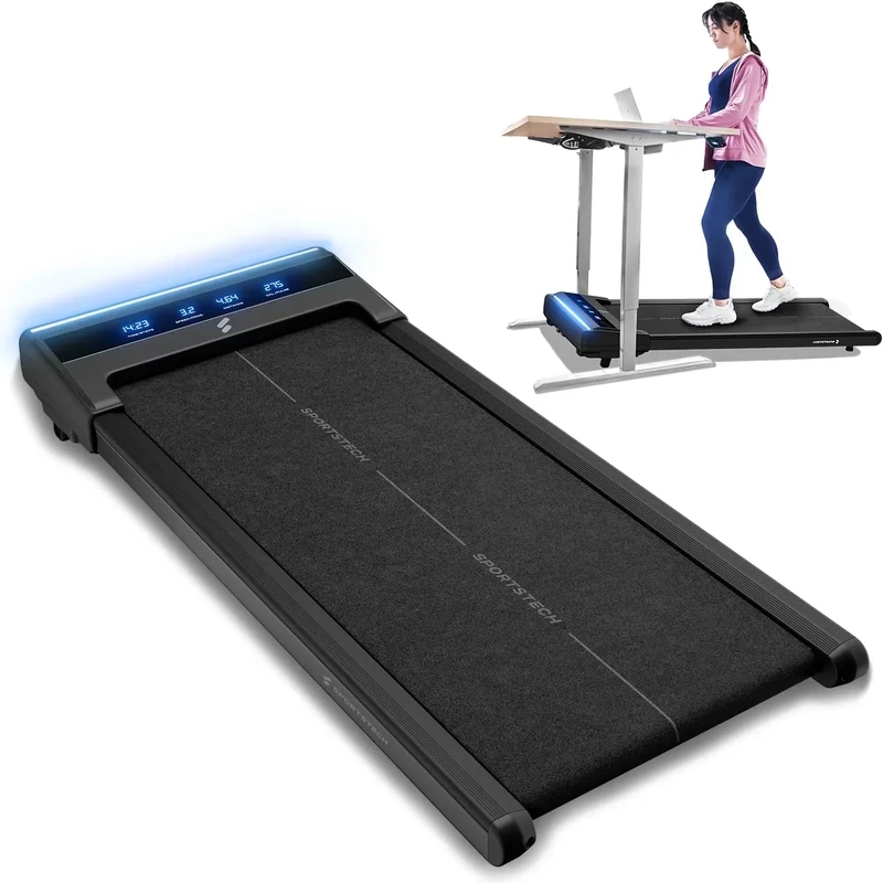 Sportstech Laufband für Zuhause, mit manueller Steigung, bis 6 km/h, Treadmill bis 12km/h, App, Fernbedienung, kompakt, LED, Home Office, sWalk Fold/sWalk Lite/sWalk Lite Plus