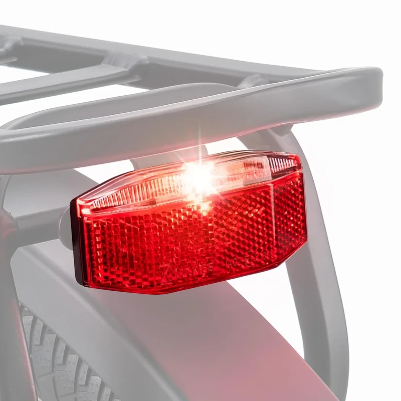 Zeekpowa Rücklicht für Fahrrad, LED, Rücklicht, StVZO (K1514)/CE/ECE mit breiter Beleuchtung, Z-Reflektor (K1515), IPX4, wasserdicht – 6 V-48 V, 50 mm, Red Light 46 g, 0,5 W, sparsam