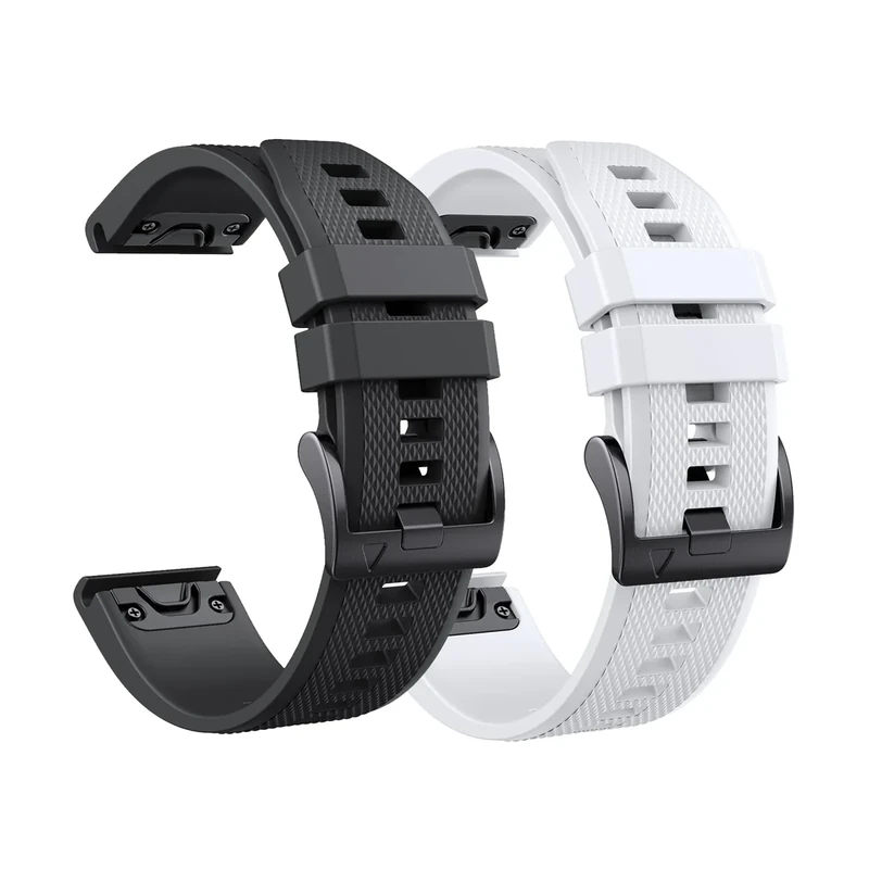 Quickfit 22mm für Garmin Fenix 5/5 Plus/6/6 Pro/8 47mm/7/7Pro/E 47mm, Quickfit Armband 22mm für Garmin Epix 2, Instinct/Instinct 2, Forerunner 935/945/955/965, Approach S60/S62(Schwarz/Weiß)