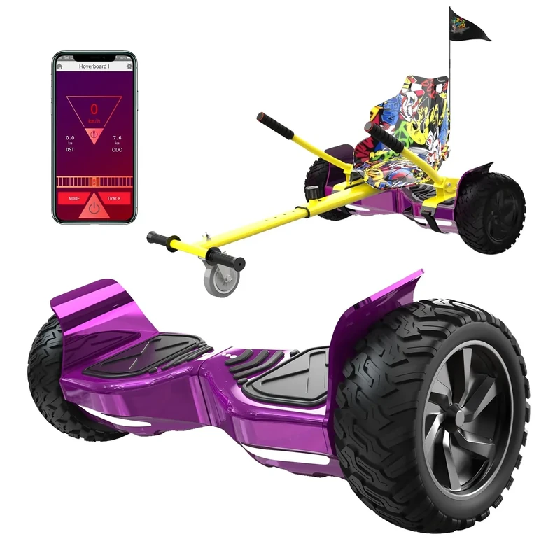 RCB Hoverboards SUV mit Sitz Hoverboards Off-Road, App-fähige Bluetooth Hoverboards, 8,5 '' Hummer + Hoverkart Go Kart für Self Balancing hoverboards, Geschenk für Kinder