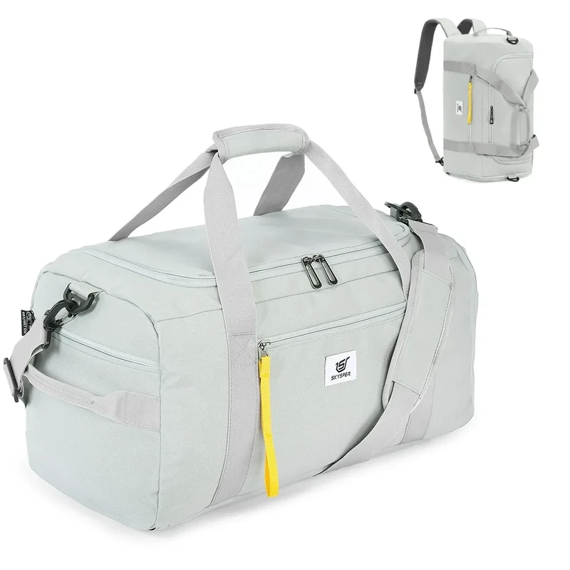 SKYSPER Sporttasche Herren 40l, Sporttasche mit Rucksackfunktion Reisetasche Gym Tasche mit Schuhfach und Nassfach für Fitnessstudio Sport Reisen Schwimmbad