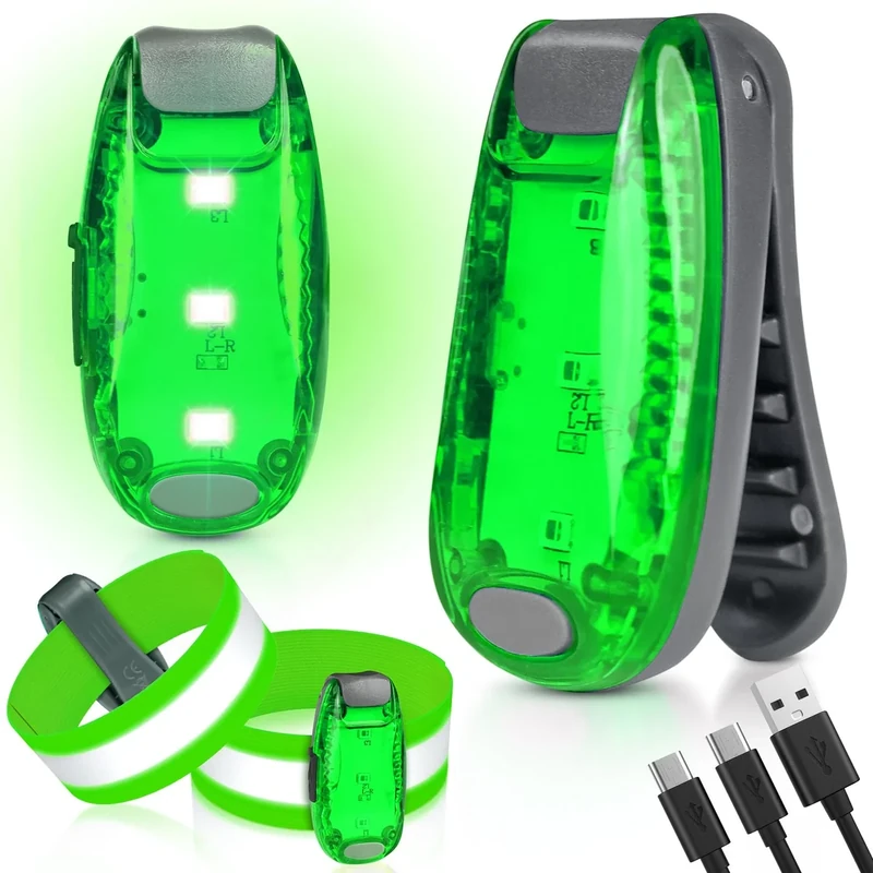 Coorattyes LED Blinklicht Schulranzen,2 Pack Schulranzen Licht Aufladbar,Schulranzen Licht mit Reflektierendem Handgelenkriemen für Wandern,Joggen,Camping,Haustiere