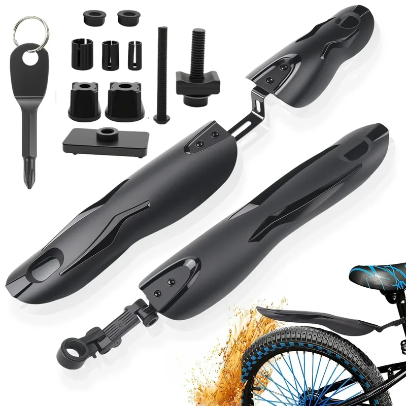 YUJUVI Fahrrad Schutzblech Mountainbike Schutzbleche MTB Schutzblech Set für 24-29 Zoll Fahrrad Mud Guard Schutzblech Fahrrad Set, mit Schraubendreher Lässt Sich Schnell und Einfach Montieren