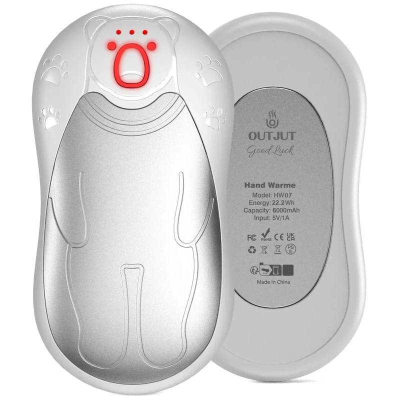 Handwärmer Elektrisch 12000mAh, 2 Pack Handwärmer Wiederaufladbar, OUTJUT USB Magnetischer Tragbare Taschenwärmer, 3 Heizmodi, Warmes Geschenk für Winter Outdoor-Aktivitäten