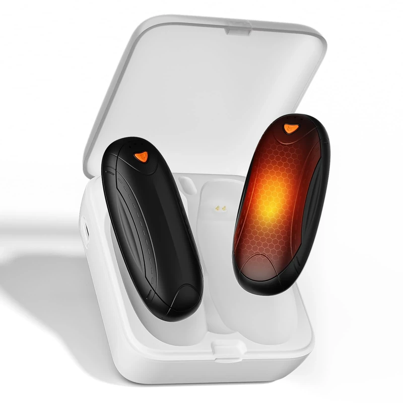 Dreamhigh® 14000mAh Handwärmer Elektrisch, 2-in-1 Magnetischer Handwärmer Aufladbar mit Ladefach, Taschenwärmer Wiederverwendbar mit 3 Heizstufen bis 55°C, Ideal für Outdoor, Jagd, Camping & Familie