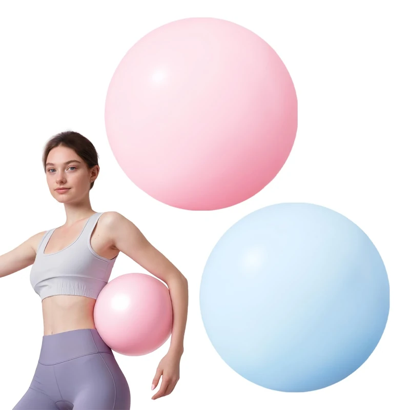 flintronic Gymnastikball Kleiner Pilates-Ball, 2PCS 25cm Soft Yoga Ball mit aufblasbarem Strohhalm, Anti-Burst-Übungsball für Yoga, Pilates, Balance, Physiotherapie, Stretching und Core-Fitness