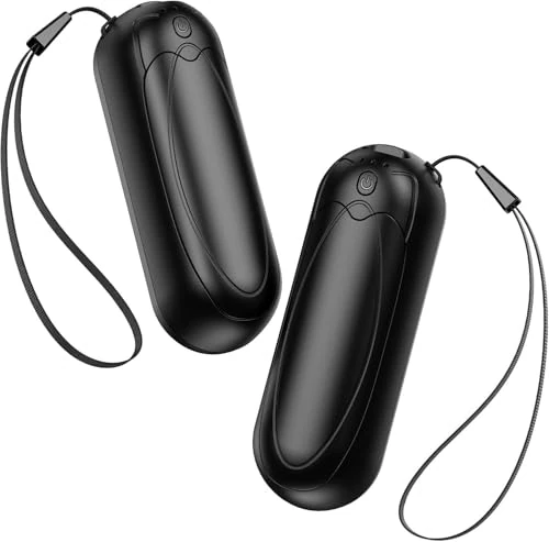 Handwärmer Wiederaufladbar 2er-Set, 7000mAh Elektrische Taschenwärmer mit 3 Heizstufen, Tragbare Magnetische Handwärmer, Wintergeschenk für Damen & Herren, Grau