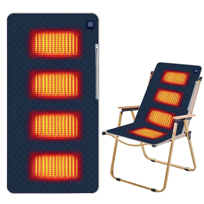 WDKXCN Sitzkissen Beheizbar Outdoor, 45 X 90 cm Beheizbares Sitzkissen, Stadion Sitzkissen Beheizt mit 3 Heizstufen, USB Beheiztes Heizkissen für Ausflug Camping Bürostuhl Sofa