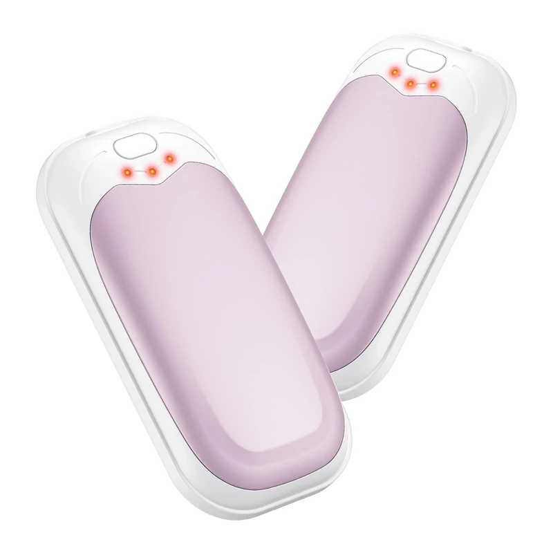 Jonwall Wiederaufladbare Handwärmer 2er-Pack, Elektrischer Tragbarer Wiederverwendbarer USB-Handwärmer, 3-Stufiger Wärmetaschenwärmer Tolles Geschenk für Damen Herren Outdoor Camping Golf (Rosa)