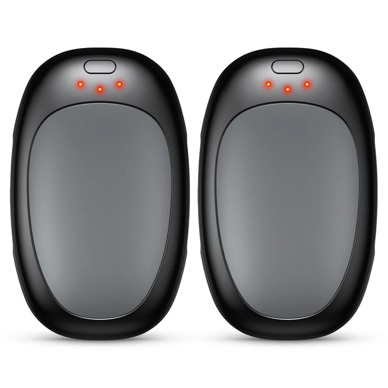 Jonwall Handwärmer Wiederaufladbar 2er-Pack, Elektrisch Wiederverwendbar USB-Handwärmer, Tragbarer Taschenwärmer mit 3 Wärmestufen, Tolles Warmes Geschenk für Männer Frauen Camping Golf (Grau)