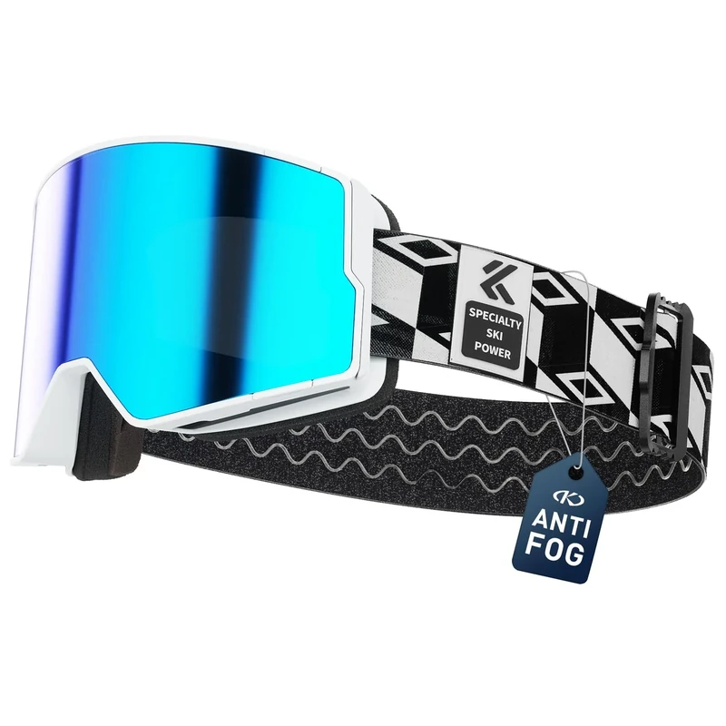 KAPVOE Selbsttönend & Farblinsen Skibrille Anti-Nebel UV400-Schutz OTG für Herren Damen und Jugendliche kompatibel mit Helm ideal für Ski Snowboard und Eisskaten K722