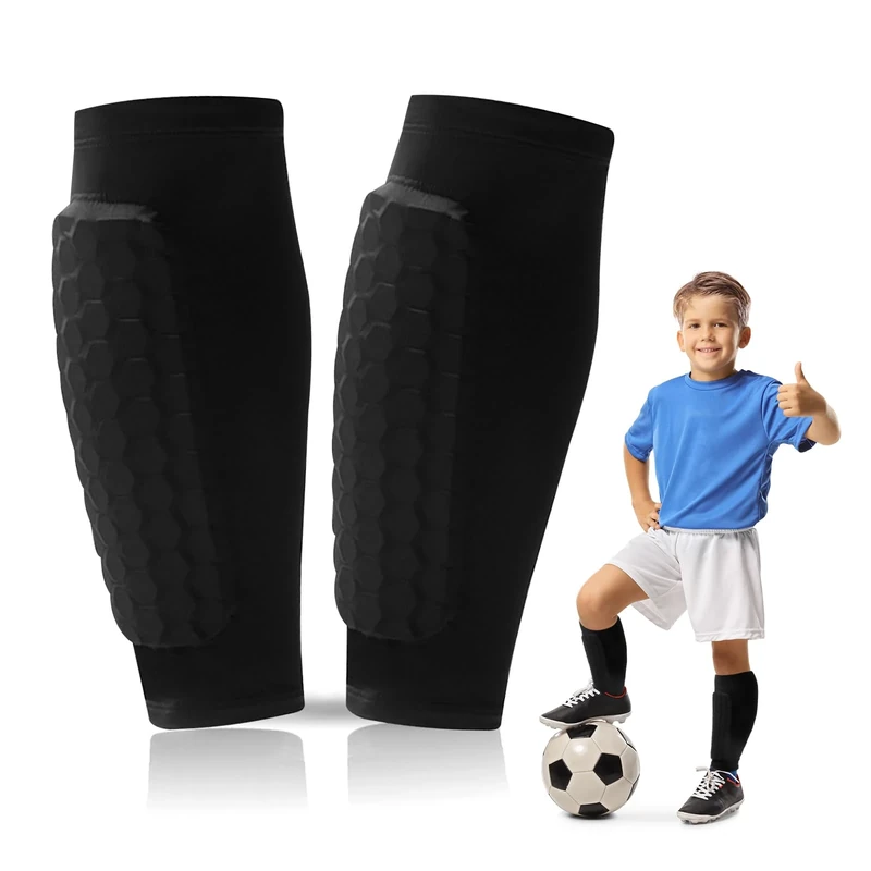 Schienbeinschoner Kinder Fussball, Afaneep Schienbeinschoner fußball Rundumschutz, Rutschfestes&Atmungsaktives Nylon-Design, Shin Pads Football Geeignet für Skifahren, Radfahren, Bergsteigen（S