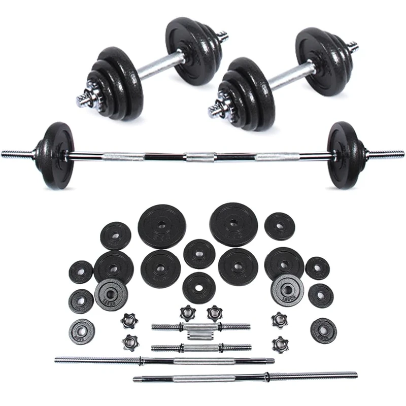 SPORTINATOR® "Machine" Hantel Set mit Koffer – Kurzhantel oder 2-in-1 Hantelset (15–40 kg) – Gusseisen & Stahl – Für effektives Ganzkörpertraining zu Hause oder unterwegs (40 kg)