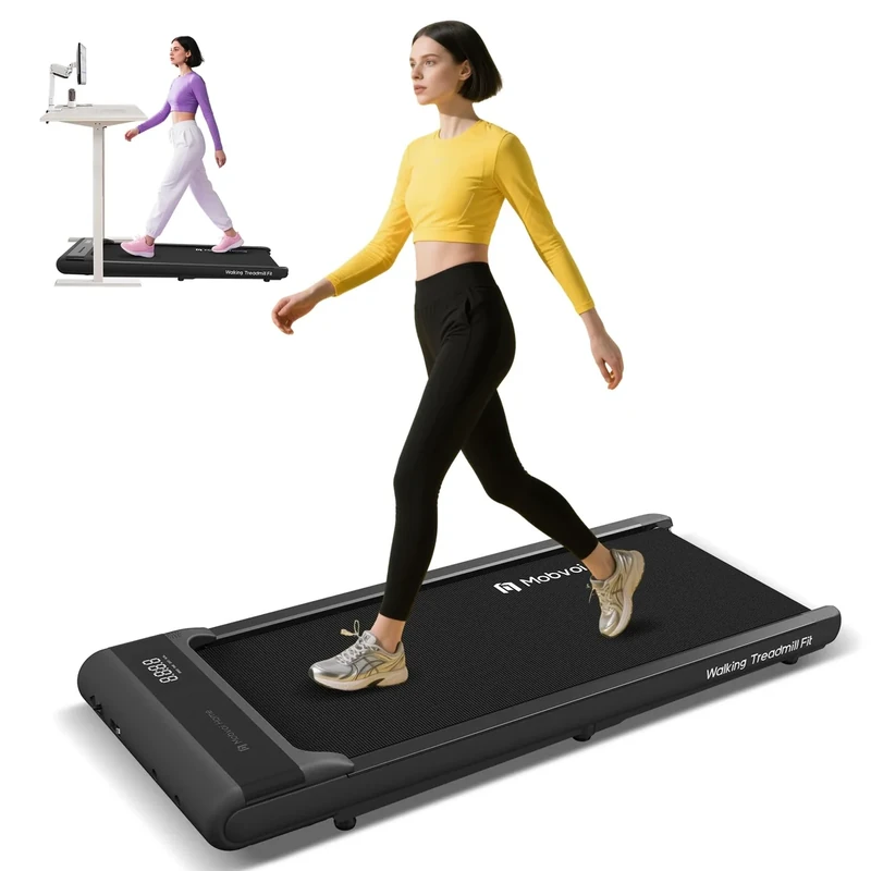 Mobvoi Walking Pad Untertisch-Laufband, Intelligente KI 2-in-1-Laufbänder für Zuhause und Büro, Tragbar klein Walking-Jogging-Laufband, TicSports Zwift Kinomap, Fernbedienung Platzsparend 6 km/h 120kg