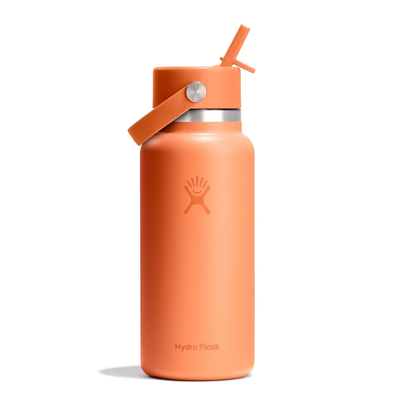 Hydro Flask – Wide Flex Straw Cap 946 ml (32 oz) Bottle – Edelstahl, Auslaufsicherer Strohhalm, Spülmaschinenfest – Isoliert Kalt 24 Std – Weithals, Eiswürfelfreundlich – Nectar