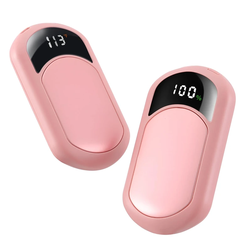 Handwärmer Elektrisch 2-Pack, 6400mAh Elektrische Tragbarer Wiederaufladbarer USB Handwärmer, Taschenformat 3 Stufen Heizung Ultra Leicht & Dünn für Outdoor Sport Golf Camping Geschenk Frauen, Männer