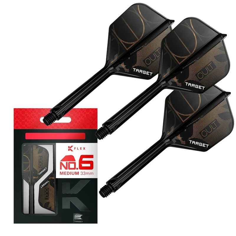 Target Darts K-Flex Cult Dart-Flights und Schäfte, No. 6 (Medium, 33 mm) | 3er-Set K-Flex mit integriertem Flight und Schaft, All-in-one-Schaft | Profi-Dartzubehör