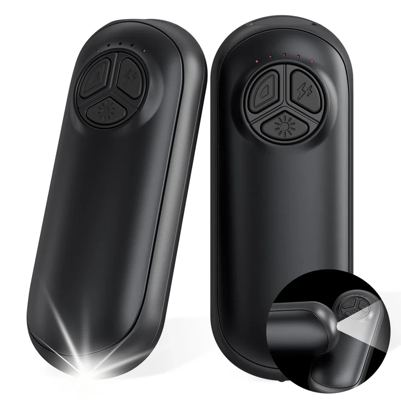 Miaton Elektrischer Handwärmer mit Taschenlampe, Taschenwärmer Wiederverwendbar 6000 Mah, Aufladbar Taschenofen Hand Warmers Outdoor Camping Heizung Geschenke für Männer Frauen Kinder