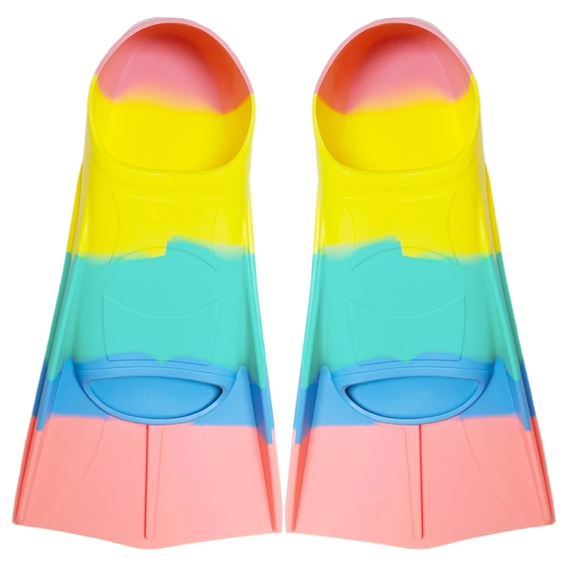 Schwimmflossen Kinder, Kurze Flossen Kinder, 100% Silikon Schnorchelflossen, Kurzschwimmflossen für Schwimmtraining, Freiwassertraining, Schnorcheln, Tauchen für Anfänger (Dunkelrosa, XS(30-32))