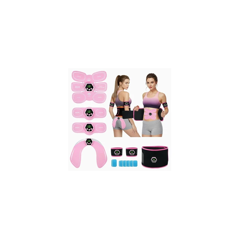 iWarmbase EMS Trainingsgerät, EMS Bauchmuskeltrainer Elektrisch,6 Modi & 19 Intensitäten EMS Bauchtrainer, Ganzkörper ABS/Bauch/Arm/Bein/Po Trainer