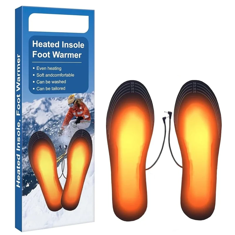 Beheizbare Einlegesohlen, Fußwärmer Wärme Thermosohlen, Sohlenwärmer, Wärmesohle, Thermosohlen Fußwärmer für Männer und Frauen, 35-45