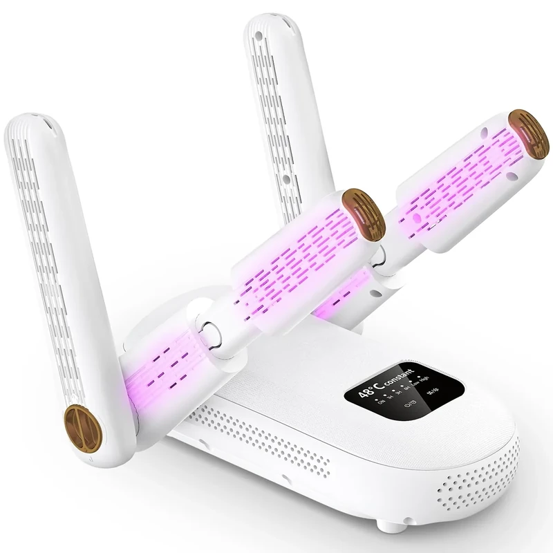 Naxup Schuhtrockner Elektrisch, 2 Paar Schuh Trockner, Schuhtrockner Fußballschuhe mit 1/3/6H Timer und 2 Geschwindigkeiten, UV-Licht, Faltbares Design für Schuhe, Handschuhe, Hüte, Socken, Skistiefel