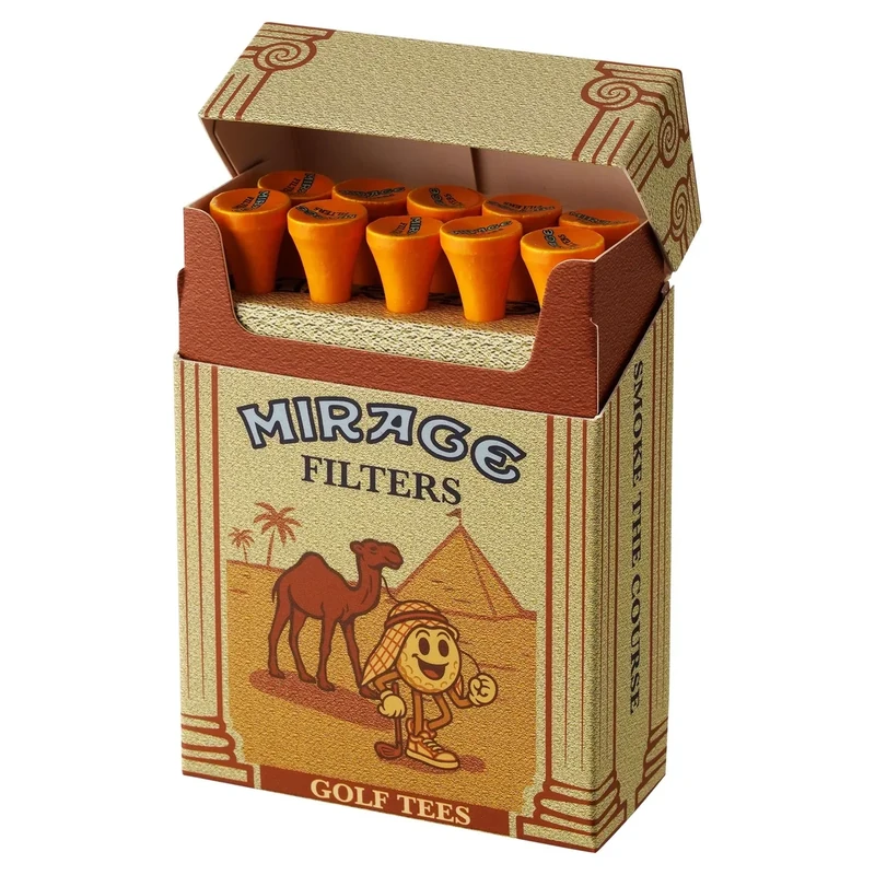 Mirage Filters - Golf Tees 10 Stück 83 mm | Zigaretten-Look | Stylische Premium Tees | Geschenk für Golfer | Smoke The Course