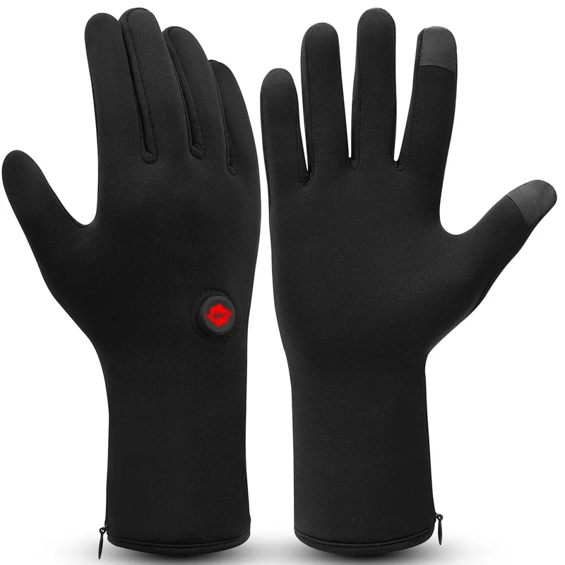 Dr.warm Schnelltrocknend Beheizbare Handschuhe für Herren Damen, Ultradünne Beheizte Handschuhe Liners mit 3 Einstellbare Temperaturstufen für Radfahren Skifahren Laufen, Size S