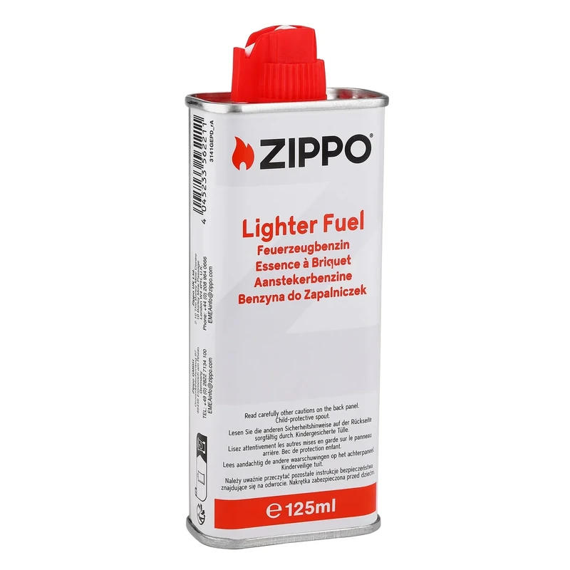 Zippo Feuerzeugbenzin 125ml – Hochwertiges EU Benzin – Weiße Verpackung - Ideal für Sturmfeuerzeuge - Sauber und ergiebig