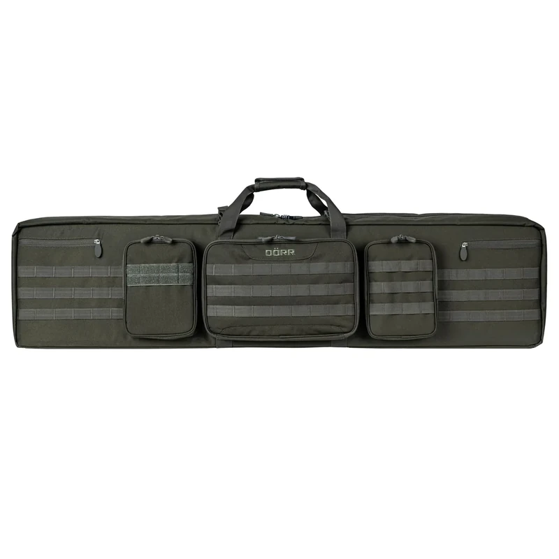 DÖRR Doppel-Gewehrtasche ProTac 129x30x12cm, für 2 Langwaffen mit montiertem Schalldämpfer, Gewehrrucksack, Abschließbar, Waffentasche, Airsofttasche, Waffenfutteral, Jagd & Schießsport, Waffenkoffer