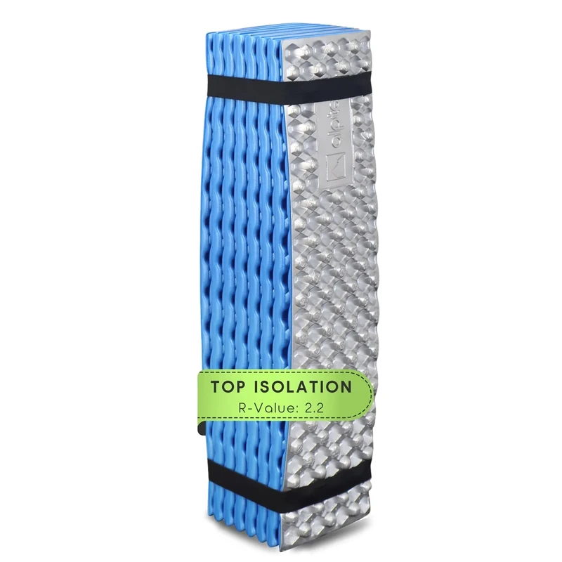 Alpteq® SchlafPlatz Isomatte faltbar – IXPE Thermomatte & Schlafmatte für Camping & Wandern, Ultraleicht, wasserdicht, isolierend, Outdoor Schaumstoffmatte (Blau)