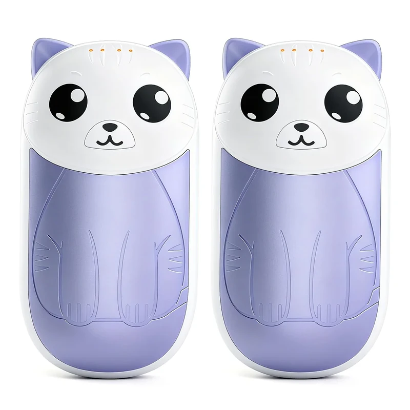 RoserRose Handwärmer Elektrisch 2er-Pack, Magnetische Elektrische Tragbare Heizung 6000 mAh, Taschenwärmer mit 4 Heizmodi, Winter Geschenke für Männer Frauen Outdoor Camping, Lila