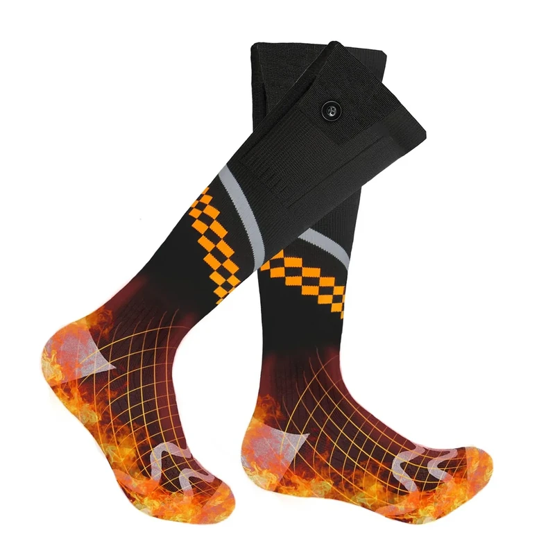 Frskalet Beheizte Socken 2x6000mAh Beheizbare Socken mit APP-Steuerung, Heizsocken 4 Temperaturein Stellungen, Heated Socks Damen Herren Fußwärmer Elektrisch für Camping, Radfahren, Wandern