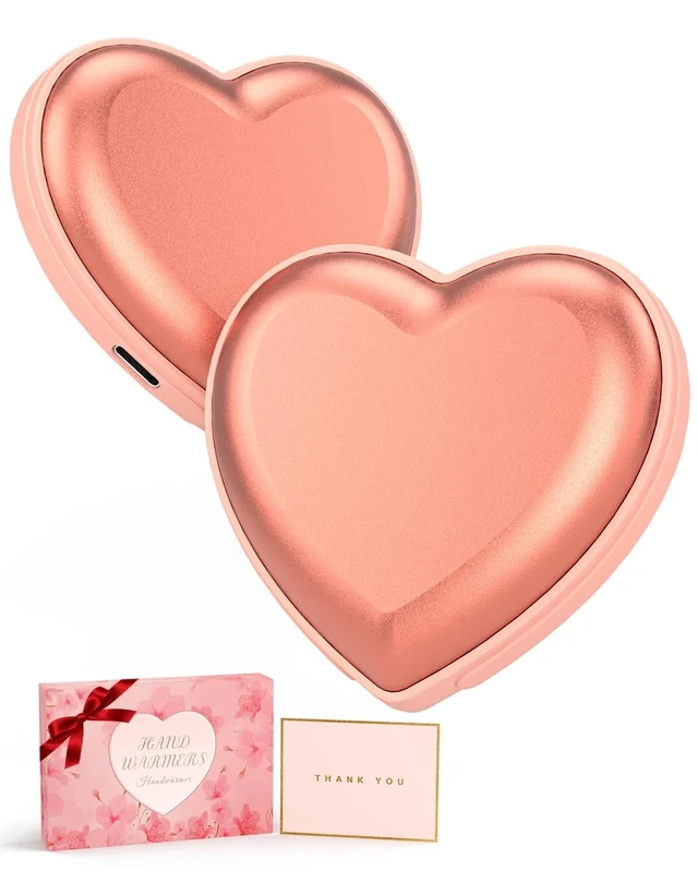 Handwärmer Wiederaufladbar - 2 Stück Herzförmige 5200mAh Elektrische Handwärmer - Strümpfe Stuffers für Frauen, Geschenke für Frauen für Outdoor, Jagd, Camping Zubehör