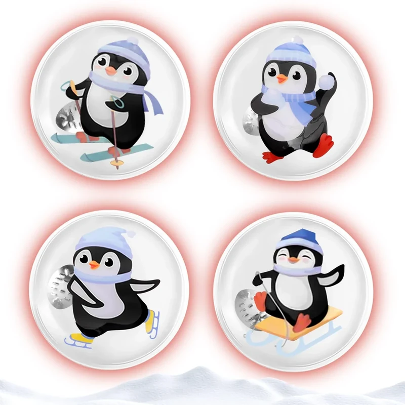 Taschenwärmer Handwärmer Pinguin, 4 Stück Handwärmer Taschenwärmer Wiederverwendbar, Penguins Handtaschenwärmer, Taschenwärmers Kinder, Handtaschenwärmer, für Kinder und Erwachsene