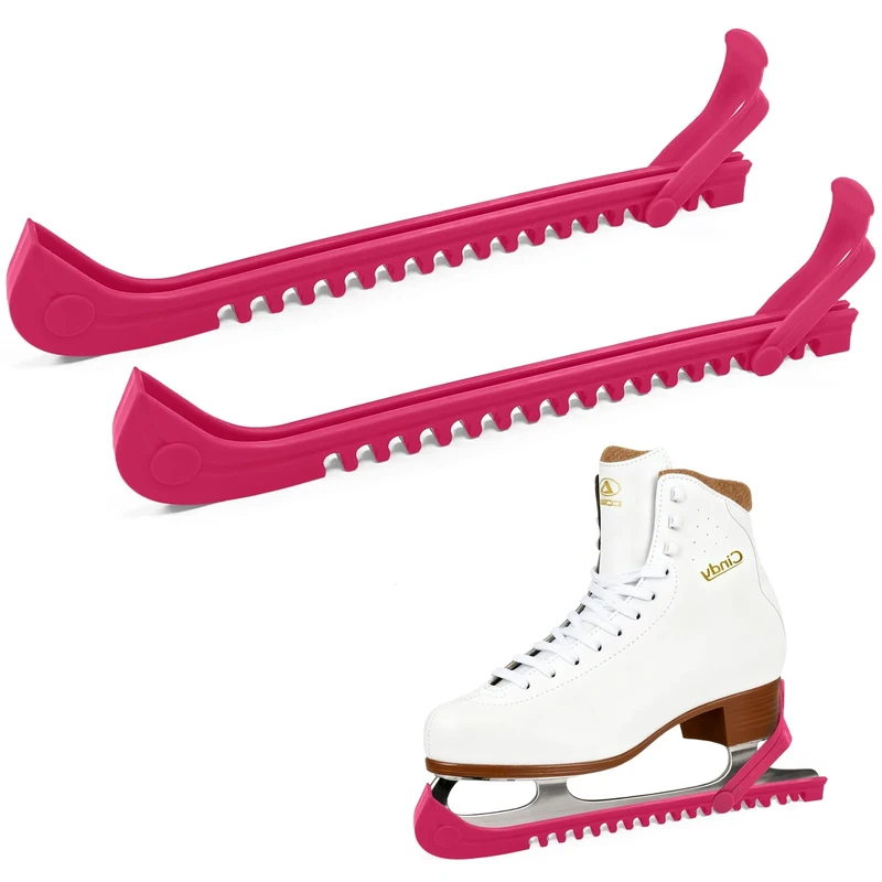 Feruchun 1 Paar Kufenschoner Schlittschuhe,Verstellbarer Schlittschuhschutz für Eiskunstlauf Eishockey,Schlittschuh Schoner für Erwachsene Kinder (Rosa)