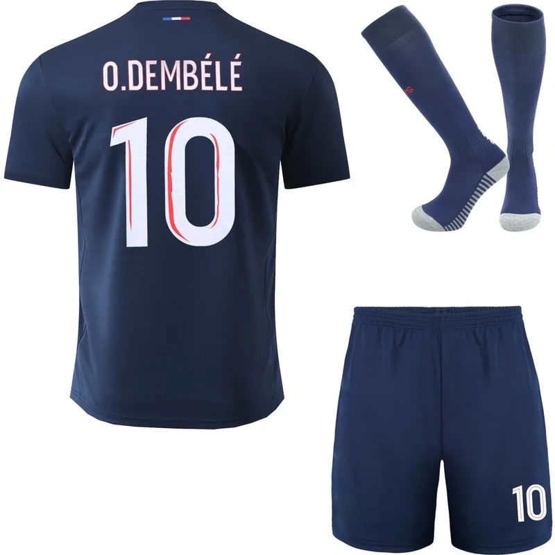 DMDMK Paris #10 Dembele 2025/2026 Heim Trikot Shorts und Socken Kinder und Jugend Größe (Blau, 28 (10-11 J))