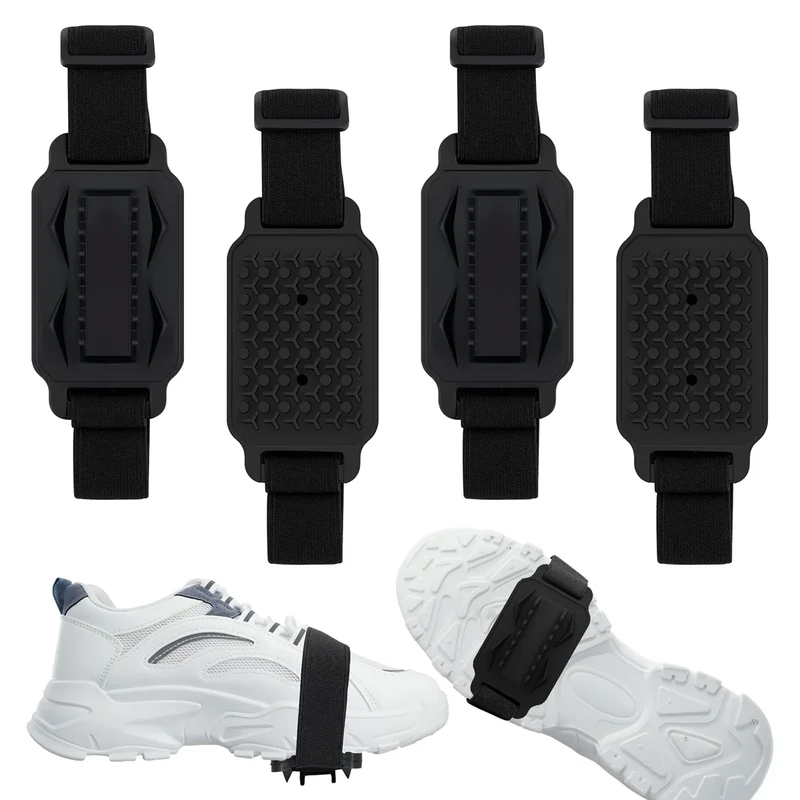 4 Stück Anti Rutsch Schuhspikes, Spikes für Schuhe Winter, Schuhkrallen für Schnee und EIS, Überziehbares Schuhzubehör für Wandern, Spazieren, Hiking, Walking