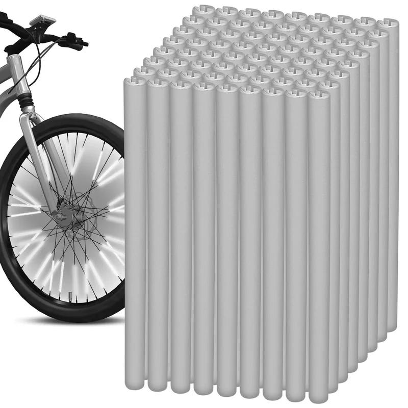 ZUPAPJO 72 Stück Speichenreflektoren Fahrrad, Graue Speichenreflektoren, 360° Rundum Sichtbarkeit Fahrrad Reflektoren Speichen, Geeignet für Nachtfahrten und alle Fahrradtypen, Einfach zu Montieren