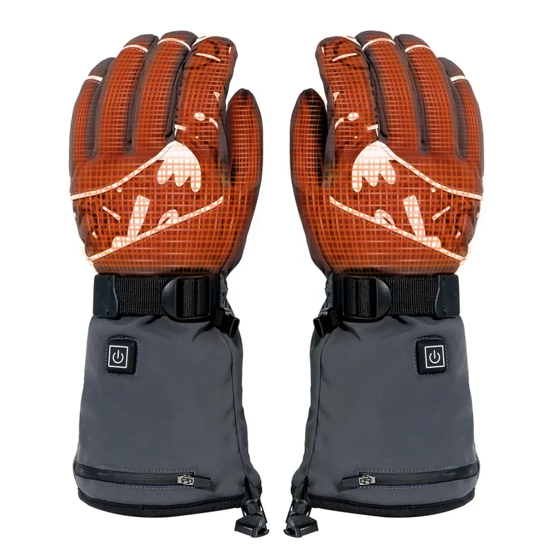 Minthouz Wiederaufladbare Beheizte Handschuhe für Männer Frauen, Wasserdicht & Upgrade Rutschfester Elektrischer Heizhandschuh für Motorradfahren, Jagd, Skifahren, Arbeiten im Freien - XL