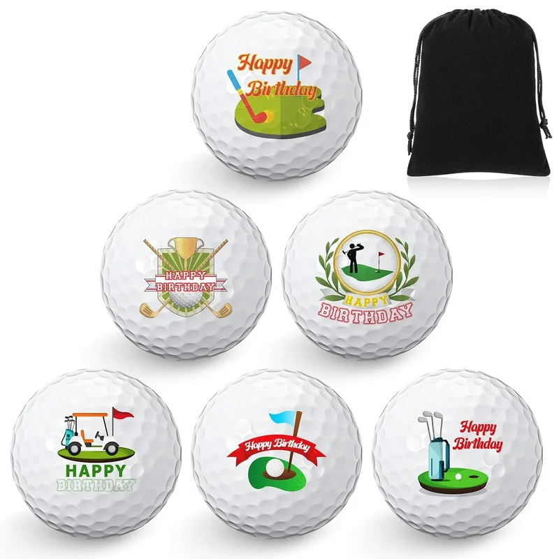 Sinmoe 6 Stück Golfball Geschenkset Lustige Golf Geschenke für Golfer Geschenkidee für Golffans Männer Weihnachten Geburtstag Geschenk, 1 Einheit in Standardgröße(Geburtstag)