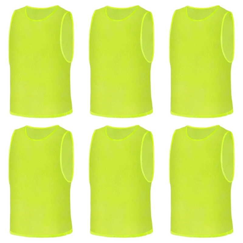 AUYAO Fussballtraining Leibchen Fubball Kinder 6 Set Mesh Trimmage Trainingsleibchen Fußball Trainingsweste Sport Markierungshemd Damen Westen Fussball Volleyball Basketball Teamtraining L (Grün)