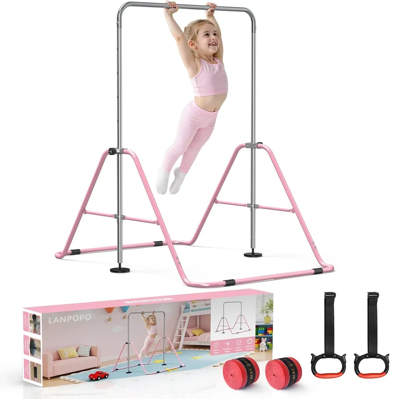 LANPOPO Faltbare Gymnastikstange für Kinder mit elegantem Geschenkbox-Design, Robuste & Sichere Trainingsstange aus Heavy-Duty-Stahl, Stabil Geburtstag und zu Feiertagen
